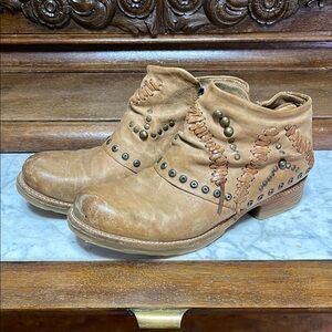 A.S.98 Women's Tan Leather Ankle Boots
